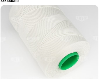 Amann Serabraid Waxed Polyester Thread - White 1000 - 1.0mm 500m spools - For Leather Hand Sewing