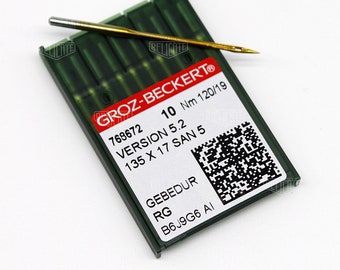 10 PCS Size 120/19 135X17 DPX17 Groz-Beckert Industrial Titanium Gebedur Sewing Machine Needles - 768672
