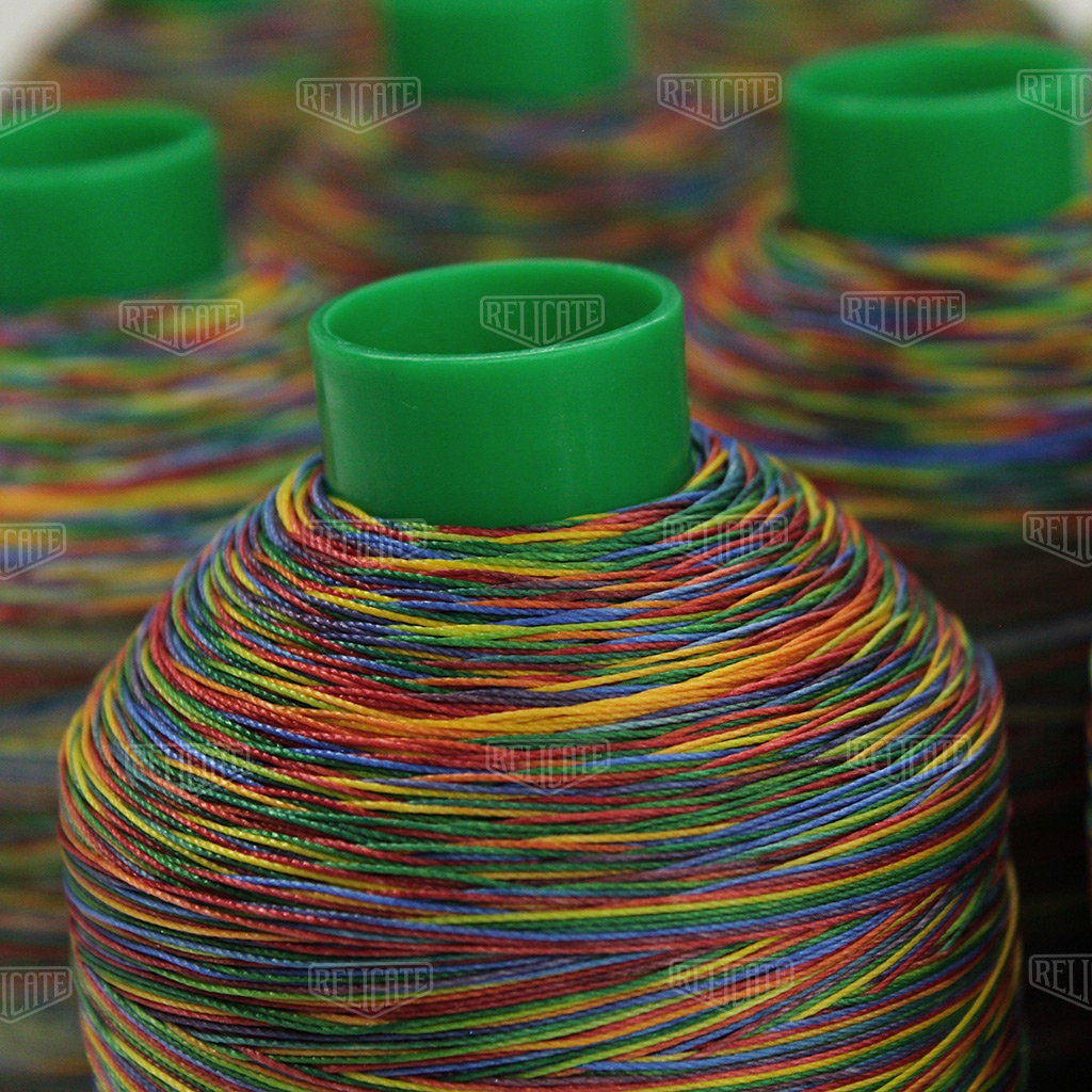 Multicolor Polyester Embroidery Thread No. 21 - Variegated Rainbow —