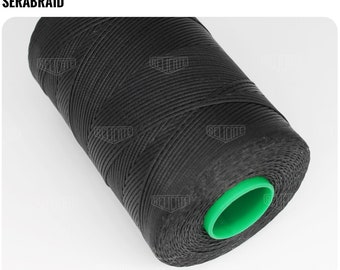 Amann Serabraid Waxed Polyester Thread - Darkest Grey 1282 - 1.0mm 500m spools - For Leather Hand Sewing