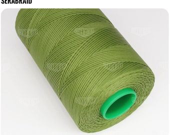 Amann Serabraid Waxed Polyester Thread - Lime 0839 - 1.0mm 500m spools - For Leather Hand Sewing