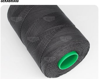 Amann Serabraid Waxed Polyester Thread - Charcoal 0416 - 1.0mm 500m spools - For Leather Hand Sewing