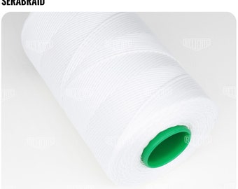 Amann Serabraid Waxed Polyester Thread - Brightest White 2000 - 1.0mm 500m spools - For Leather Hand Sewing