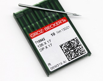 10 PCS Size 130/21 135X17 DPX17 Groz-Beckert Industrial Chromium Sewing Machine Needles - 718842