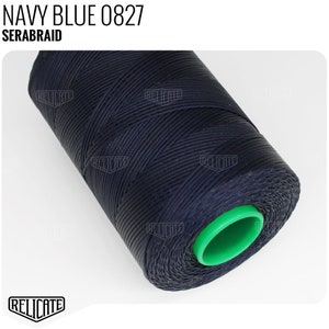 Amann Serabraid Waxed Polyester Thread - Navy Blue 0827 - 1.0mm 500m spools - For Leather Hand Sewing