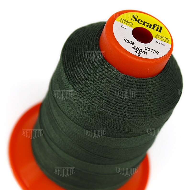 Size 20 and 15 Color 0846 TEX 135 and 210 Serafil Polyester Sewing Thread