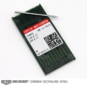 10 PCS Size 180/24 135X17 DPX17 Groz-Beckert Industrial Chromium Sewing Machine Needles - 718872