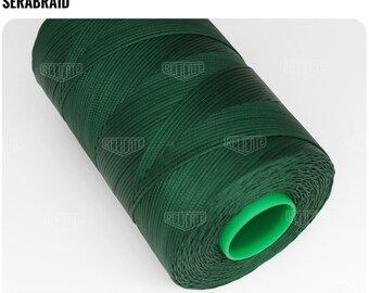 Amann Serabraid Waxed Polyester Thread - Forest Green 1097 - 1.0mm 500m spools - For Leather Hand Sewing