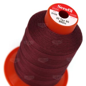 Serafil Polyester Sewing Thread - Size 30 (TEX 90), Size 20 (TEX 135), Size 15 (TEX 210), Size 10 (Tex 270) Color 0109
