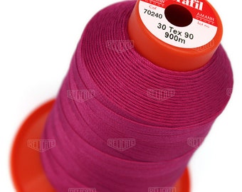 Serafil Polyester Sewing Thread - Size 30 (TEX 90), Size 20 (TEX 135) Color 70240 Pink