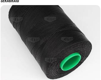 Amann Serabraid Waxed Polyester Thread - Black 4000 - 1.0mm 500m spools - For Leather Hand Sewing