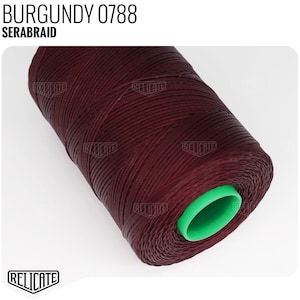 Amann Serabraid Waxed Polyester Thread - Burgundy 0788 - 1.0mm 500m spools - For Leather Hand Sewing