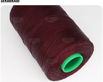 Amann Serabraid Waxed Polyester Thread - Burgundy 0788 - 1.0mm 500m spools - For Leather Hand Sewing