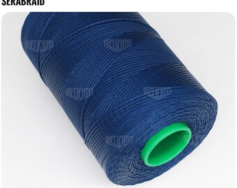 Amann Serabraid Waxed Polyester Thread - Blue 0816 - 1.0mm 500m spools - For Leather Hand Sewing