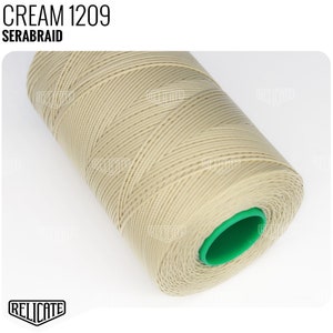 Amann Serabraid Waxed Polyester Thread - Cream 1209 - 1.0mm 500m spools - For Leather Hand Sewing