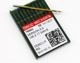 10 PCS Size 130/21 135X17 DPX17 Groz-Beckert Industrial Titanium Gebedur Sewing Machine Needles - 768682