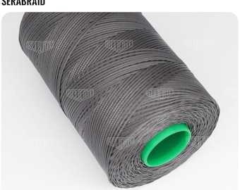 Amann Serabraid Waxed Polyester Thread - Grey 0415 - 1.0mm 500m spools - For Leather Hand Sewing