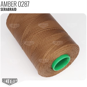 Amann Serabraid Waxed Polyester Thread - Amber 0287 - 1.0mm 500m spools - For Leather Hand Sewing