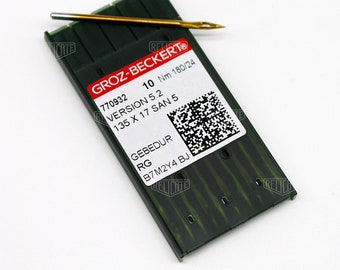 10 PCS Size 180/24 135X17 DPX17 Groz-Beckert Industrial Titanium Gebedur Sewing Machine Needles - 770932