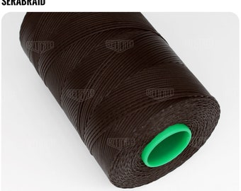 Amann Serabraid Waxed Polyester Thread - Darkest Brown 1003 - 1.0mm 500m spools - For Leather Hand Sewing