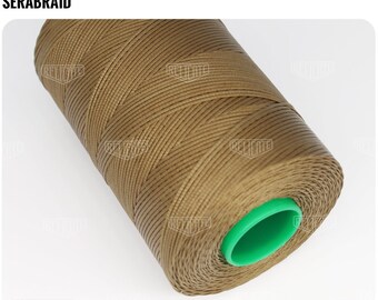 Amann Serabraid Waxed Polyester Thread - Tan 0465 - 1.0mm 500m spools - For Leather Hand Sewing