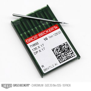 10 PCS Size 125/20 135X17 DPX17 Groz-Beckert Industrial Chromium Sewing Machine Needles - 718832