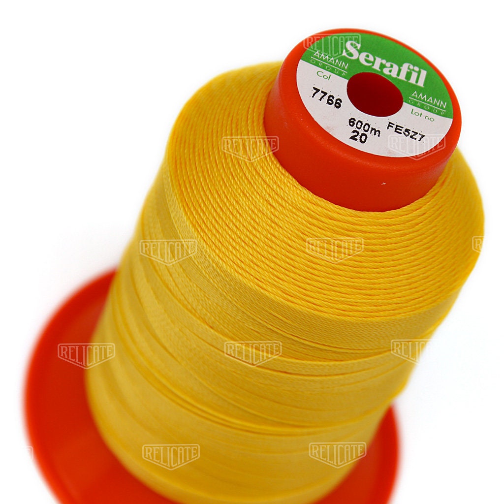 Serafil Polyester Sewing Thread Color 7766 Yellow Size 30 (TEX 90