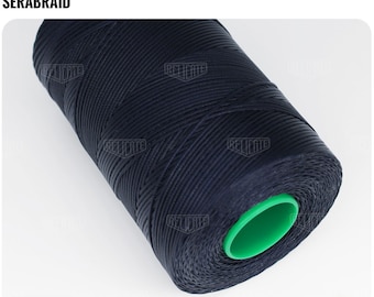 Amann Serabraid Waxed Polyester Thread - Darkest Blue 0821 - 1.0mm 500m spools - For Leather Hand Sewing