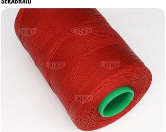 Amann Serabraid Waxed Polyester Thread - Red 0504 - 1.0mm 500m spools - For Leather Hand Sewing