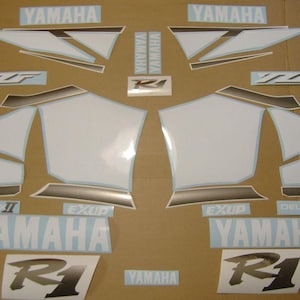 YZF-R1 2001 complete decals set full stickers kit replacement replica restoration graphics reproduction RN04 5jj r1 1000 pattern emblems
