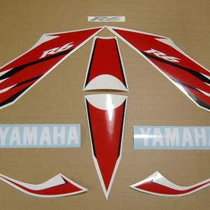 YZF-R6 2006 full replacement decals kit complete restoration stickers set replica graphics reproduction RJ11 2CO pattern mark r6 white/red