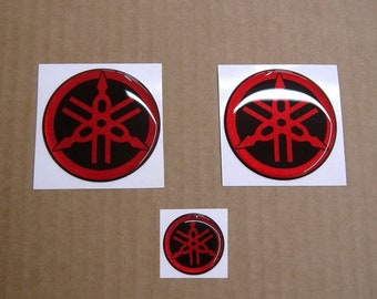 gel 3D gas tank emblems silicone bold raised decals stickers r1 r6 r125 pink, blue, red, orange, neon fluorescent yellow adhesives