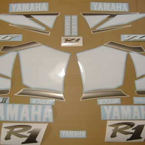 YZF-R1 2001 complete decals set full stickers kit replacement replica restoration graphics reproduction RN04 5jj r1 1000 pattern emblems