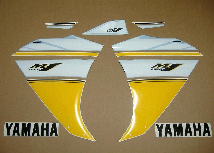 YZF-R1 M1 2010-2014 yellow custom decals stickers set kit graphics reproduction adhesives autocollants RN22 14b moto gp replica
