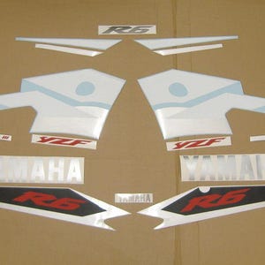 Set completo di decalcomanie di ricambio YZF-R6 2003, kit di adesivi per restauro completo, grafica replica RJ05 RJ09 5SL 600, riproduzione del marchio del modello