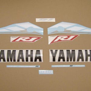 YZF-R1 2003 complete replacement decals set full restoration stickers kit replica graphics reproduction logo RN09 5pw r1 pattern mark emblem