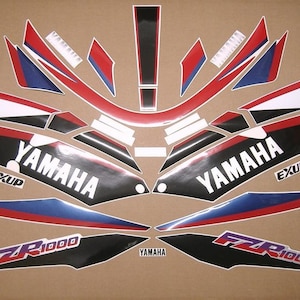 FZR 1000 Exup 1994-1995 complete decals set stickers kit replacement replica restoration graphics reproduction foxeye pattern aftermarket