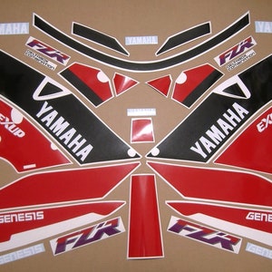 FZR 1000 Exup 1992 3LE decals stickers set kit replacement replica restoration graphics reproduction adhesives fzr1000 pattern mark