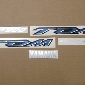 TDM 900 2003-2005 kit complet d&#39;autocollants, réplique de remplacement, restauration, reproduction de graphiques, motif tdm900, bleu, logo, emblèmes, 2004