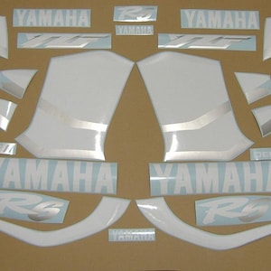 YZF-R6 1999 complete replacement decals set full restoration stickers kit replica graphics reproduction pattern mark 600 r6 RJ03 5EB emblems