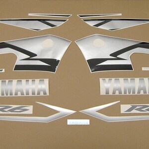 YZF-R6 2004 decals stickers set kit replacement replica restoration graphics reproduction aufkleber adhesives pegatinas RJ05 5SL r6