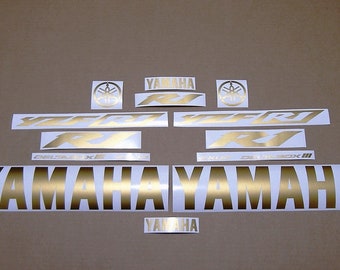 YZF R1 / R6 2002-2003 matte gold decals stickers custom graphics set satin 2004 rn09 5pw rj05 golden logo customized color kit satin