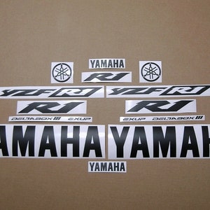 YZF R1 / R6 2002-2003 matte black color decals set stickers custom graphics logo satin 2004 rn09 5pw rj05 kit labels emblems customized