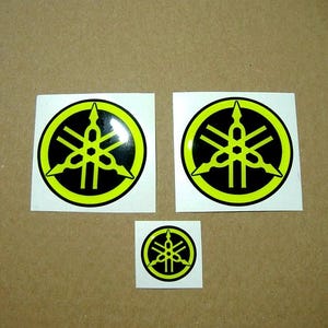 Emblemas de silicona en gel 3D para tanque de gasolina, calcomanías en relieve llamativo para R1, R6, R125, neón fluorescente amarillo/verde, adhesivos para señal de alta visibilidad YZF.