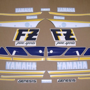 FZ 750 1988 full decals set complete stickers kit replacement replica restoration graphics reproduction pattern mark 2mg logo fz750