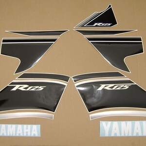 YZF-R125 2009 complete decals stickers set kit replacement replica restoration graphics reproduction pegatinas aufkleber emblems logo