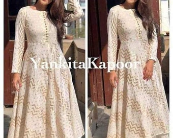 plain white anarkalis