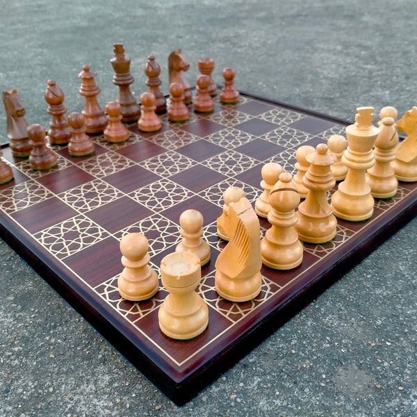 Brass Inlay Chess Board Etsy