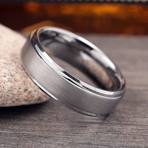 Mens Wedding Band, Tungsten Wedding Band, Tungsten Ring, Wedding Ring Men, Brushed Tungsten Carbide Ring, Anniversary Ring for Him