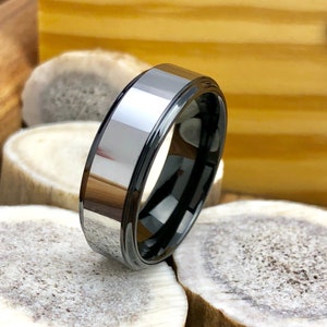 Mens Wedding Band, Black Tungsten Wedding Band, Tungsten Ring Men, Tungsten Carbide Ring, Black Wedding Ring, Black Ring, Black Wedding Band